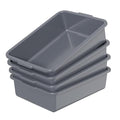 13 L Plastic Bus Tub, Small Commercial Bus Tubs, Gray, 4 Packs