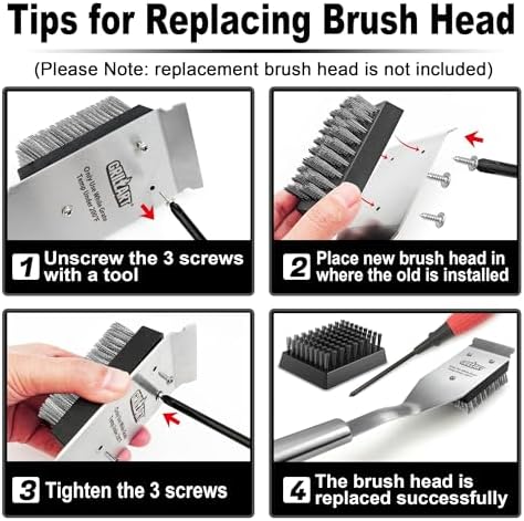 GRILLART Grill Brush and Scraper Replacement Head - 2PCS - Image 7