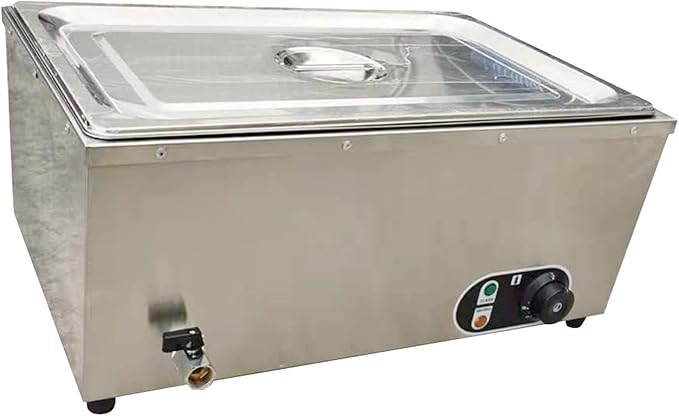 Commercial Electric Steam Table, 1200W 26Qt Full-Size Countertop Bain Marie Buffet Food Warmer, Electric Buffet Warmer Server for Parties, Restaurants, Caterings, 86℉-230℉ Temp Control
