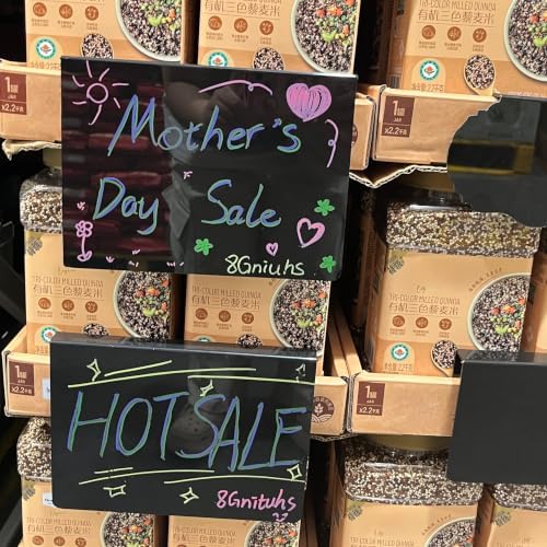 5PCS 3cm clip Black Acrylic Food Tags & Mini Chalk Boards - Erasable & Write-On for Party Buffet - Reusable Labels with Sign Holders, Clothing Display Stand, Name Cards for Table Setting by Unknown