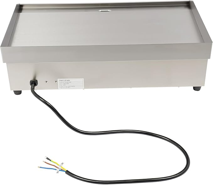 Electric Flat Top Grill Indoor & Outdoor 3000W Commercial Countertop Griddle 28.7"x15.7" Stainless Steel Flat Top Teppanyaki Grill with Dual Independent Thermostatic Control(NO PLUG)