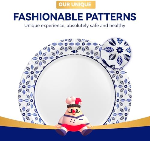 JOLLY CHEF 7 inch 150 Pack Disposable Paper Plates - Image 3