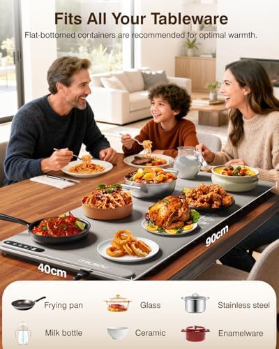 Warming Mat for Food (35"x16") - iTRUSOU Extra Large Electric Warming Tray with 7-Level Temp, 500W High-Power & 99H Timer - Rollable XL Large Food Warming Mat for Parties & Buffet - Image 4