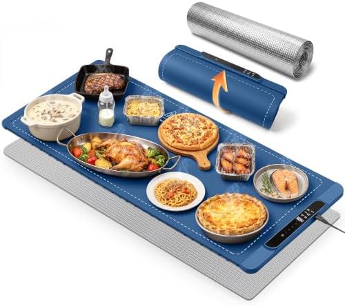 Ieuan Warming Mat for Food Extra Large 36"x15" Gray with Timer & Temp by Ieuan
