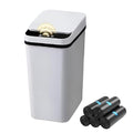 Bathroom Trash Can 2.6 Gallon Automatic Small Garbage Can with Lid, Slim Motion Sensor Plastic Narrow Trash Bin for Bedroom, Kitchen, Office (A-Basic Battery Supply-Grey, 1 Pack(2.6 Gallon))