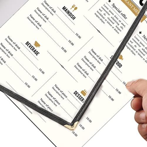 Menu Covers 8.5 x 11 Inch, 2 Pack 4 Page 8 View Clear Menu Holder Sleeve - Image 3