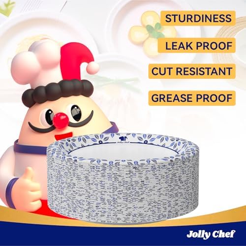 JOLLY CHEF 7 inch 150 Pack Disposable Paper Plates - Image 4