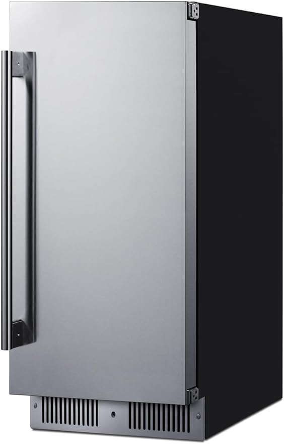 Summit 15” Refrigerator, 1.8 cu.ft. Capacity, Built-in Refrigerator Undercounter, Shallow 18” Depth, Stainless Steel- SDHR1534