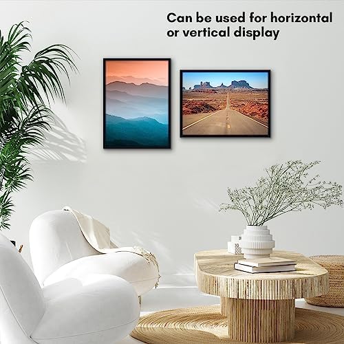 Americanflat 11x15 Picture Frame with Polished Plexiglass - Streamline Collection - Thin Border Picture Frame for Wall Display - Hanging Hardware Included - Black