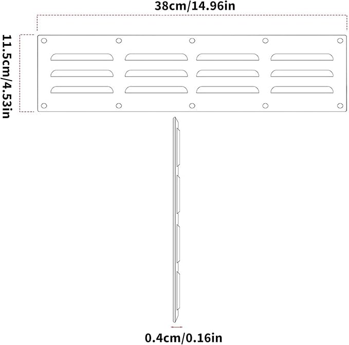 2 Rustless Ventilation Canopies Tall Efficiency Grilles Low Maintenance for Kitchen Bathroom Oxidation Immune Fretwork