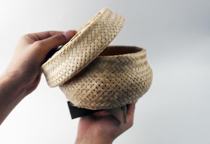Sticky Rice Pressure Cooker Slow Cook Set Bamboo Basket Steaming Kit Recipe With Water (Size 5.5 in.)
