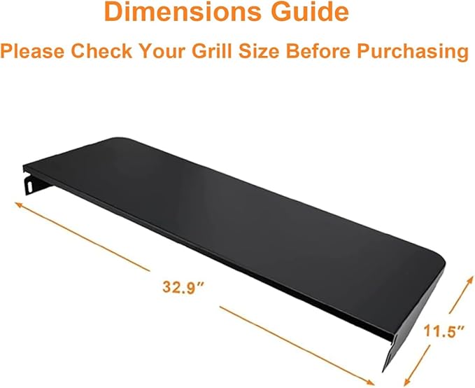Utheer Folding Front Shelf for Traeger Pro 780 and Ironwood 885, BAC442 Grill Accessory 32.9" x 11.5", Heavy-Duty Steel Table Supports 60 LBS, Foldable Prep & Storage Station for BBQ Tools & Food