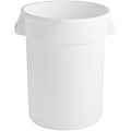 PRO&Family Commercial Round Trash Can, Ingredient Bin, Heavy-Duty Plastic, Anti-Static, Kitchen, Office, Outdoor Use (White, 44 Gallon)