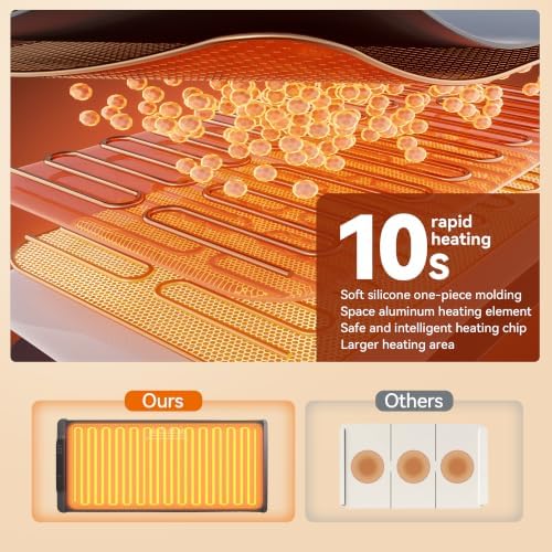 Ieuan Warming Mat for Food Extra Large 36"x15" Gray with Timer & Temp - Image 6