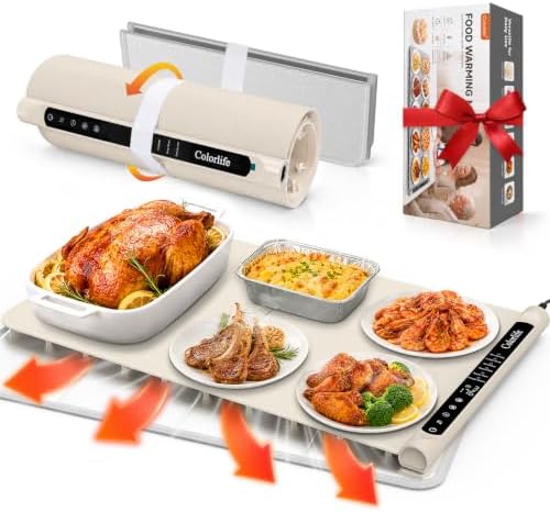 Warming Mat for Food, Electric Warming Tray with Heat-Resistant Pad-L Beige by WELCOME