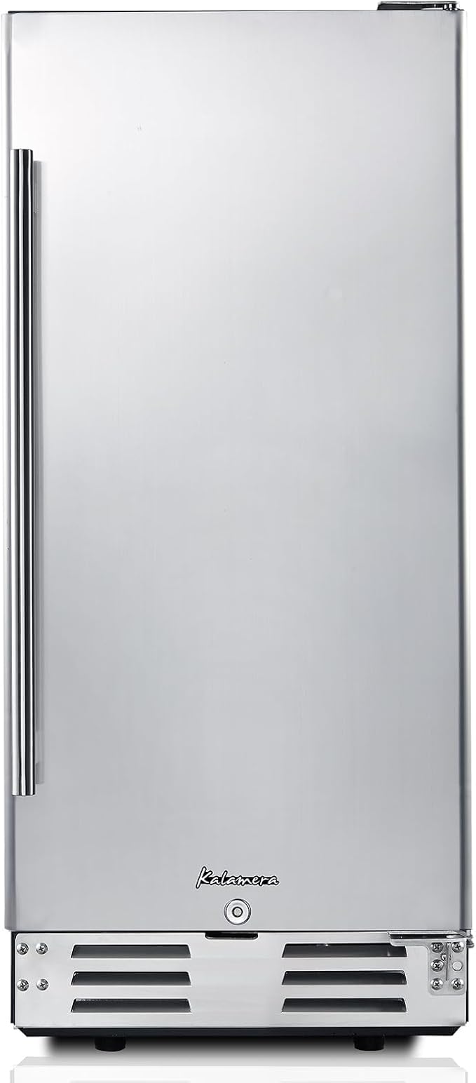 Kalamera Beverage Refrigerator, 15 inch Under Counter Beer Fridge for 104 Cans w/ 32-41℉ Temperature Range, Drink Fridge with Stainless Steel Door…