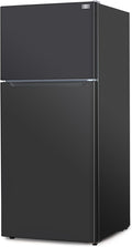 BLACK+DECKER 18.1 Cu. Ft. Top Mount Refrigerator with Ice Maker, 2-Door Refrigerator with Top Freezer, Freezer with Icemaker and Adjustable Temperature Control, ENERGY STAR, BR1810HIMB, Black