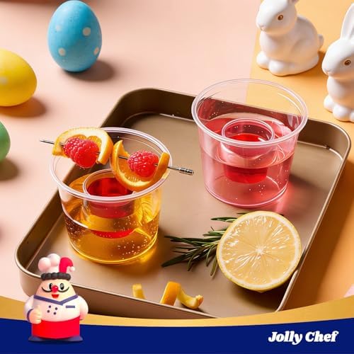 JOLLY CHEF 60 Disposable Bomber Cups, 4oz Clear Plastic Shot Glasses - Image 6