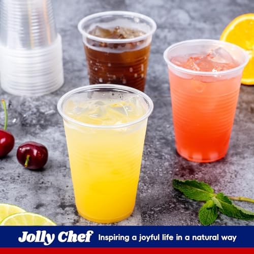 JOLLY CHEF 7 oz Clear Plastic Cups, Cold Party Disposable Cups 300 Pack - Image 4