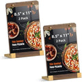 PPH-Sisy 2 Pack Acrylic Sign Holders 8.5 x 11 with Wood Base, Tabletop Display Sign Stand for Menu Flyer Poster, Clear Acrylic Paper Frame for Restaurant Coffee Shop Hotel Office Exhibition by PPH-SisyPurchaseNow
