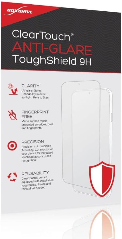 BoxWave Screen Protector Compatible with Revolution Cooking InstaGLO R90 Toaster - ClearTouch Anti-Glare ToughShield 9H (2-Pack), Anti-Glare 9H Tough Flexible Film Screen Protector