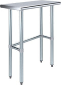 AmGood Stainless Steel Work Table Open Base | NSF Kitchen Island Food Prep | Laundry Garage Utility Bench (30" Long X 14" Deep)
