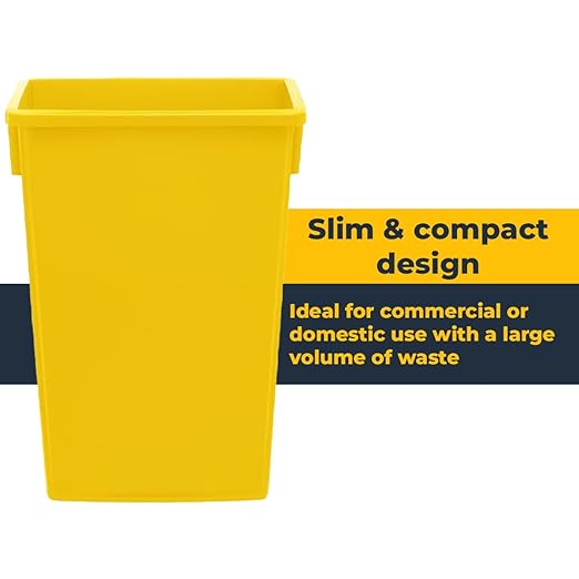 3 Pack 23 Gallon Waste Bin with Dolly, Heavy-Duty Trash Can, Slim Rectangular Garbage Bin, Durable Waste Container, Recycling Bin, Plastic Wastebasket for Kitchen, Garage, Restaurants, Office
