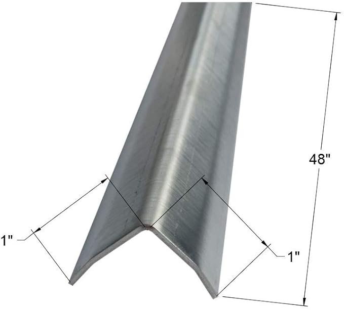 Brushed 304 Stainless Steel Corner Guards, 48" Wall Protectors, 20ga & 16ga, Available in 1/2" to 4", Multi-Pack Options (1, 2, 5, or 10) (5, 1 x 1, 16ga, with Hug Edges)