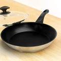 HOMICHEF 11 Inch Nonstick Frying Pan and Skillet - The Ultimate Omelet Pan with Glass Lid, Nickel Free Stainless Steel, Induction Compatible & Vented Cover