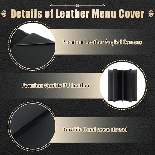 5Pcs 5 Page 8 View Restaurant Menu Covers Holders 4.25" X 11" - Image 3