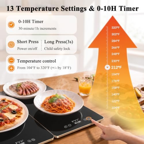 FYY Electric Warming Tray - 4-Panel Food Warmers for Parties Buffet Black - Image 4