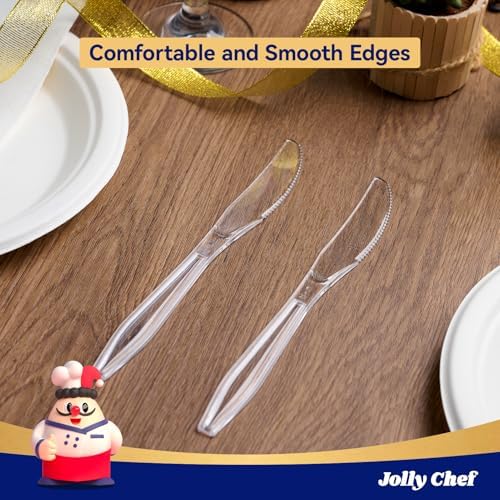 JOLLY CHEF Clear Plastic Knives 7.7 Inch 300 Count Disposable Heavy Duty - Image 5