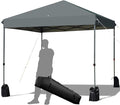 Tangkula 8x8 Ft Pop Up Canopy, Straight Leg Instant Tent Shelter with Wheeled Bag, 4 Sand Bags, 8 Stakes, 4 Ropes, Outdoor Canopy Tent for Camping, Beach, Backyard(Gray)