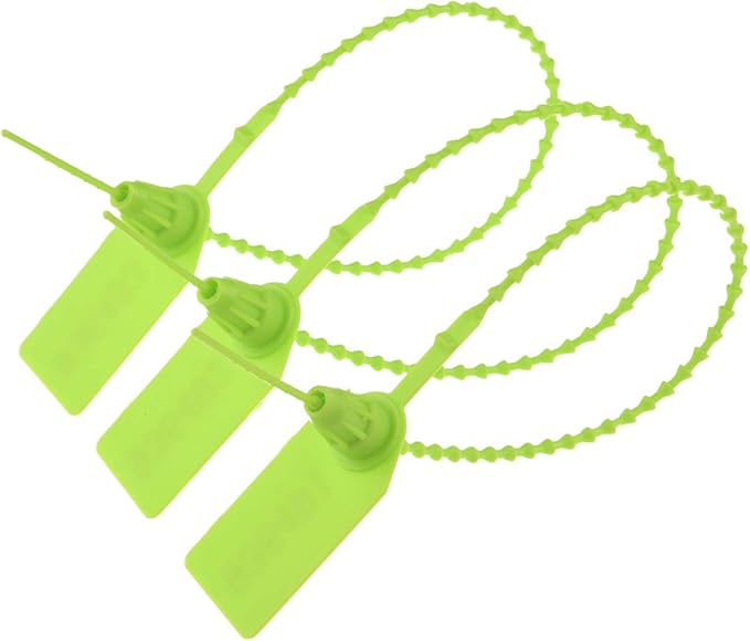 Plastic Security Seals Disposable Tags Safety Padlocks Zip Ties Numbered 9.84 inches Green 200 pcs per Bag
