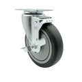 Service Caster Brand Replacement Caster for Uline Caster H-7447SWB-Stainless Steel Swivel Top Plate Caster with 5 Inch Thermoplastic Rubber Wheel and Top Lock Brake-Fit Carts and Platform Truck H-6826