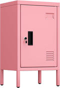 METAN Metal Storage Employees Lockers with 1 Lockable Doors,Locking Storage Cabinets for Small Spaces,Home,School,Gym,Assembly Required,Pink