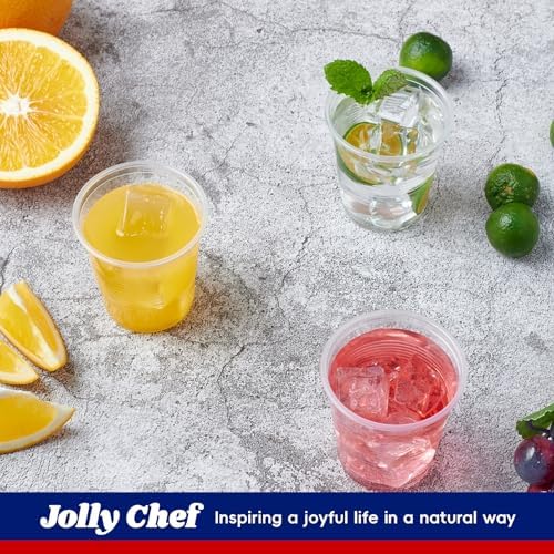 JOLLY CHEF 7  3 oz Clear Plastic Cups & 100PCS Plastic Disposable Straws - Image 6