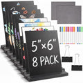 8 Pack Mini Chalkboard Signs with Clips & Chalk,6 x 5 Inch by Unknown