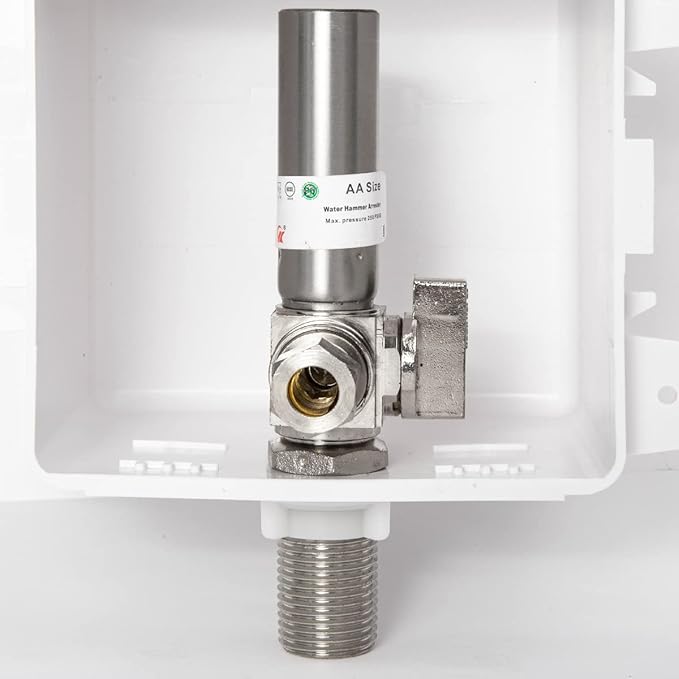 EFIELD Sweat Pre-assembled Dishwasher Outlet Box, 1/2-Inch MIP Inlet with Installed 1/4-Turn Stop Angle Valve With Stainless Steel Water Hammer Arrestor,(DW013)