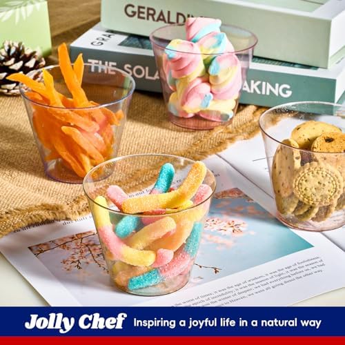 JOLLY CHEF 9 oz Plastic Cups in Assorted Colors, 100 Pack Party Cups - Image 3