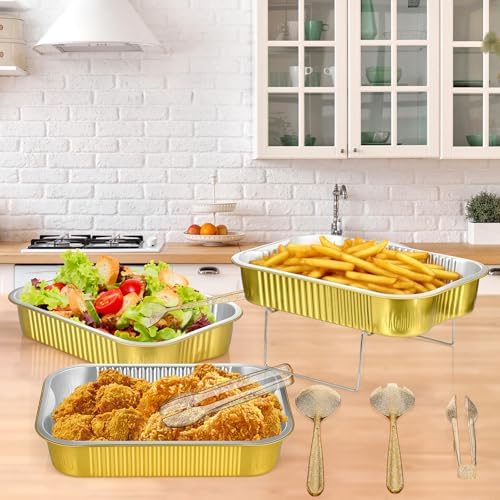 Maxcheck 4 Sets Disposable Chafing Dishes Buffet Set, Large - Image 4