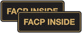 Signs ByLITA Standard FACP Inside Sign | Fire Safety Signage (Black Gold) - Medium 2 Pack