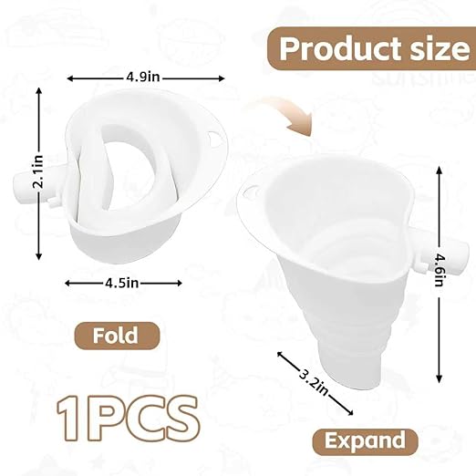 Flour Funnel for Kitchen Aid Stand Mixer, Silicone Foldable Stand Mixer Attachment, Spill-Free Ingredient Chute for Artisan Series, BPA-Free, Dishwasher Safe