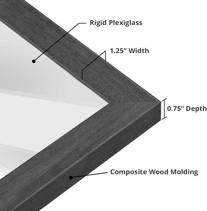 wallsthatspeak 17x24 Slate Gray Picture Frame for Puzzles Posters Photos or Artwork