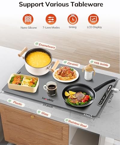 Electric Warming Mat 24x16, Foldable Food Warmer for Parties - Image 6