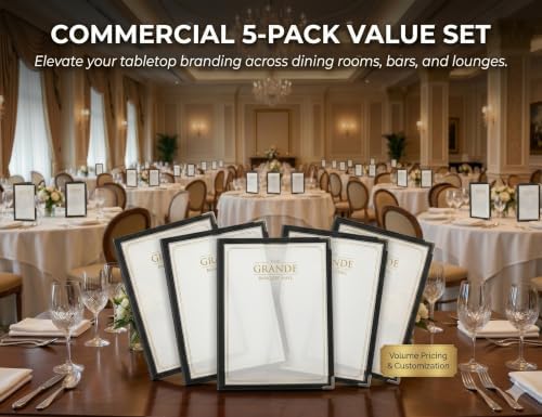 Menu Covers 8.5x11 Restaurant Holders - 5 Pack, 4 Page 8 View Clear Sleeves for Cafe Bar Hotel Diner - Image 7