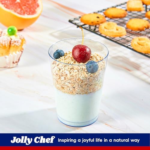 JOLLY CHEF 10 oz Blue Plastic Cups, Disposable Cups Tumblers 100 Pack - Image 6