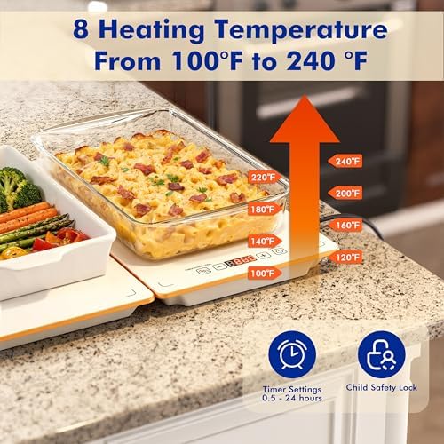 Electric Warming Trays for Buffets Party - 52 x 15 inches Food Warmers with Precise Temperature Control, Flexible Combination Buffet Servers and Warmers for Home Entertaining and Catering - Image 2