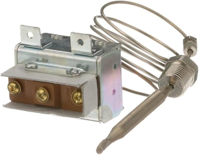 AS-300228 450° Fryer Safety Thermostat - for Tri-Star Fryer Thermostat Replacement 300228 TRS300228 TSF-4050HD TSF-6575-E-L - W/AUTO RESET, FIXED BULB 5/16" X 3-1/2" NICKEL CAP 36"