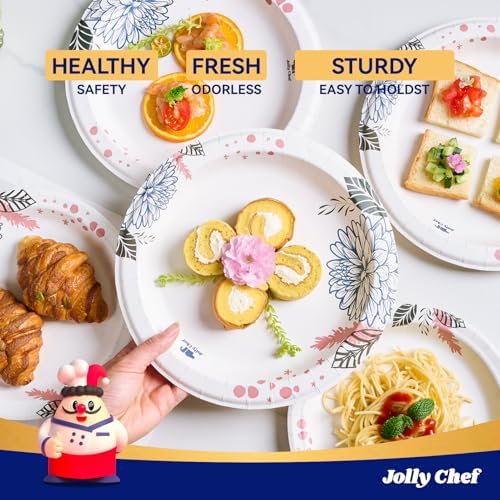 JOLLY CHEF 140 Count Disposable Paper Plates 10 inch - Image 6